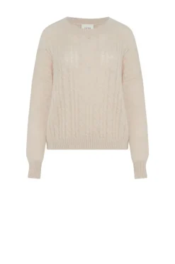 Beżowy sweter z wełną alpaki