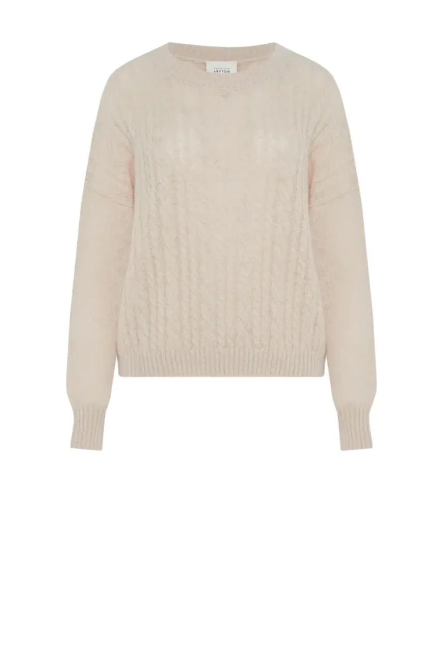 Beżowy sweter z wełną alpaki