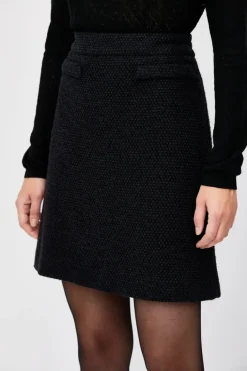 Czarna mini spódnica z wełną