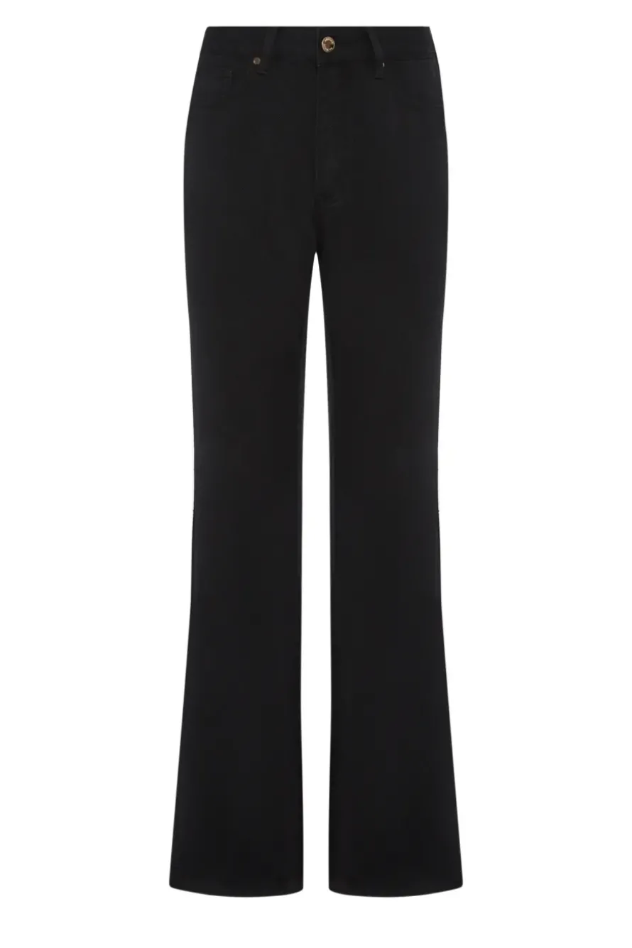 Czarne jeansy bootcut z wysokim stanem