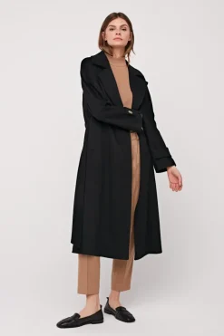 Czarny płaszcz 100% kaszmir Izabelle Luxury Line