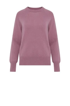 Fioletowy sweter z kaszmirem i wełną merino