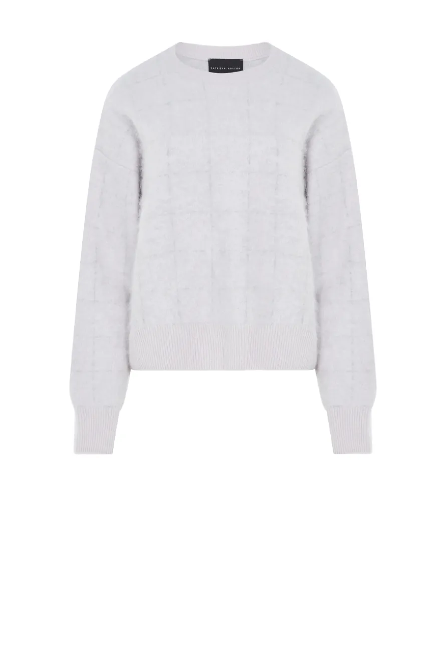 Kaszmirowy sweter w kratę