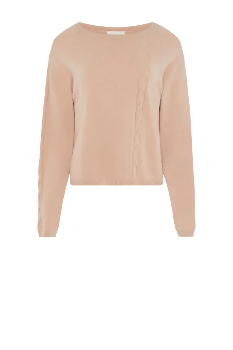 Sweter z kaszmiru w pudrowym różu